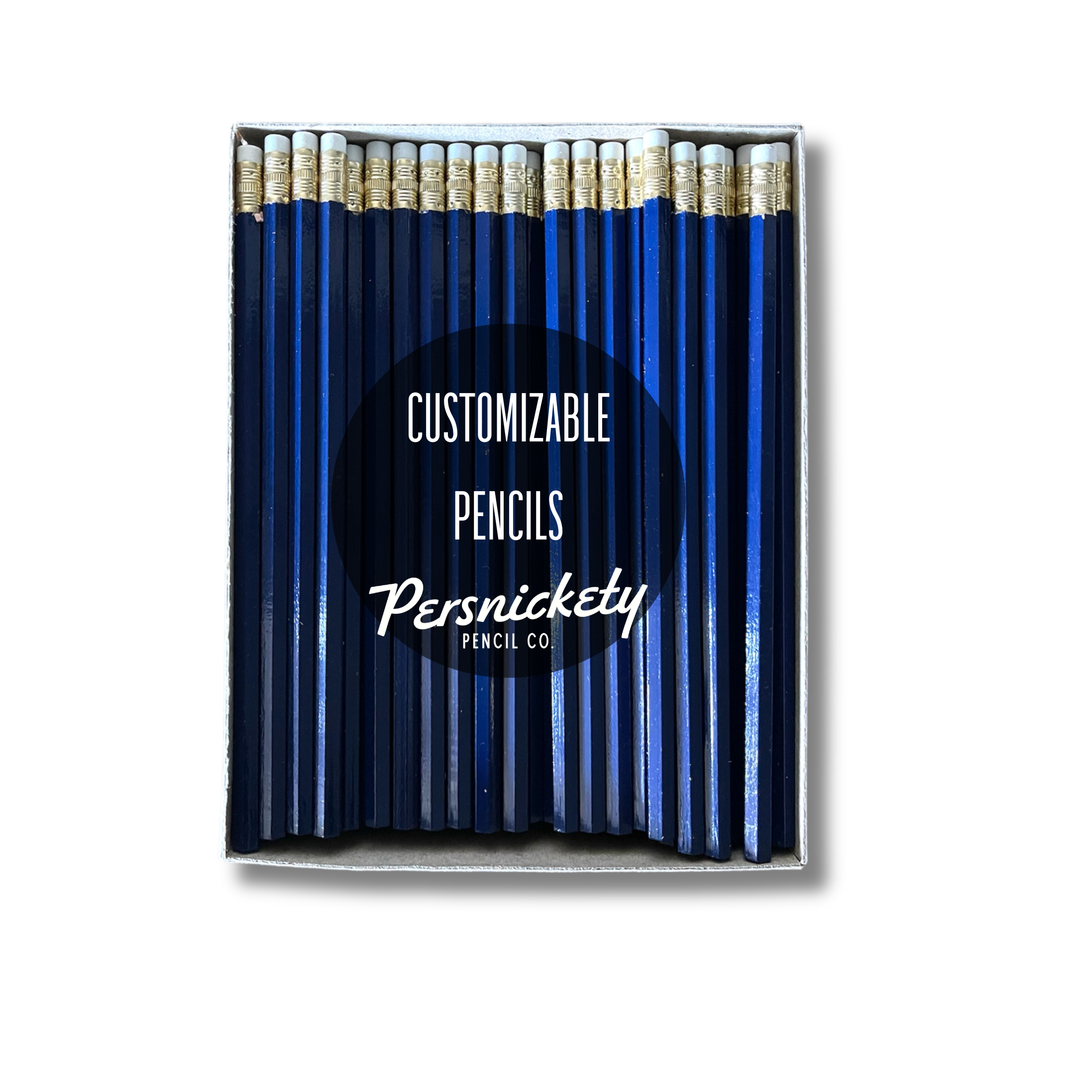 Navy Blue Pencil / White Eraser